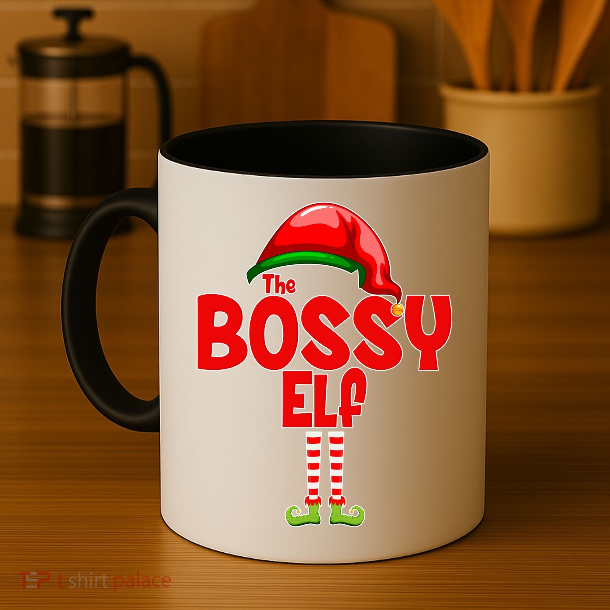 The Bossy Elf Matching Christmas Coffee Mug