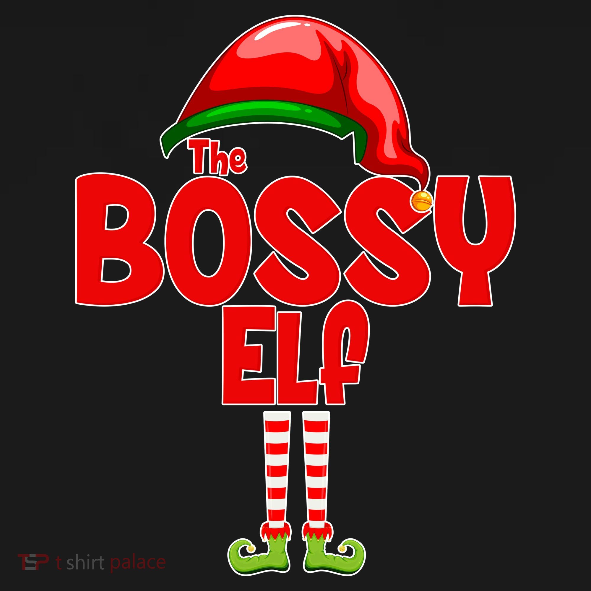 The Bossy Elf Matching Christmas Visor