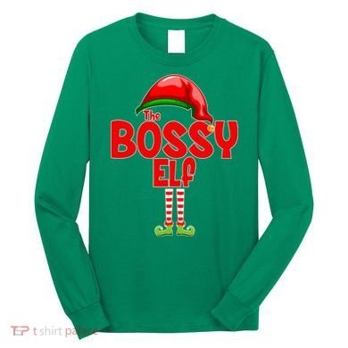 The Bossy Elf Matching Christmas Long Sleeve Shirt
