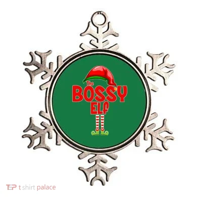 The Bossy Elf Matching Christmas Ornament