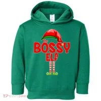 The Bossy Elf Matching Christmas Toddler Hoodie thumb 0