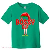 The Bossy Elf Matching Christmas Toddler T-Shirt thumb 0