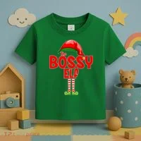 The Bossy Elf Matching Christmas Toddler T-Shirt thumb 3