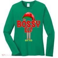 The Bossy Elf Matching Christmas Women's Long Sleeve Shirt thumb 0