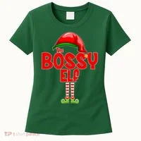 The Bossy Elf Matching Christmas Women's T-Shirt thumb 0