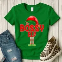 The Bossy Elf Matching Christmas Women's T-Shirt thumb 3