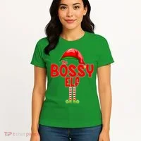The Bossy Elf Matching Christmas Women's T-Shirt thumb 4