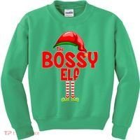The Bossy Elf Matching Christmas Kids Sweatshirt thumb 0