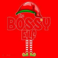 The Bossy Elf Matching Christmas Santa Hat thumb 1