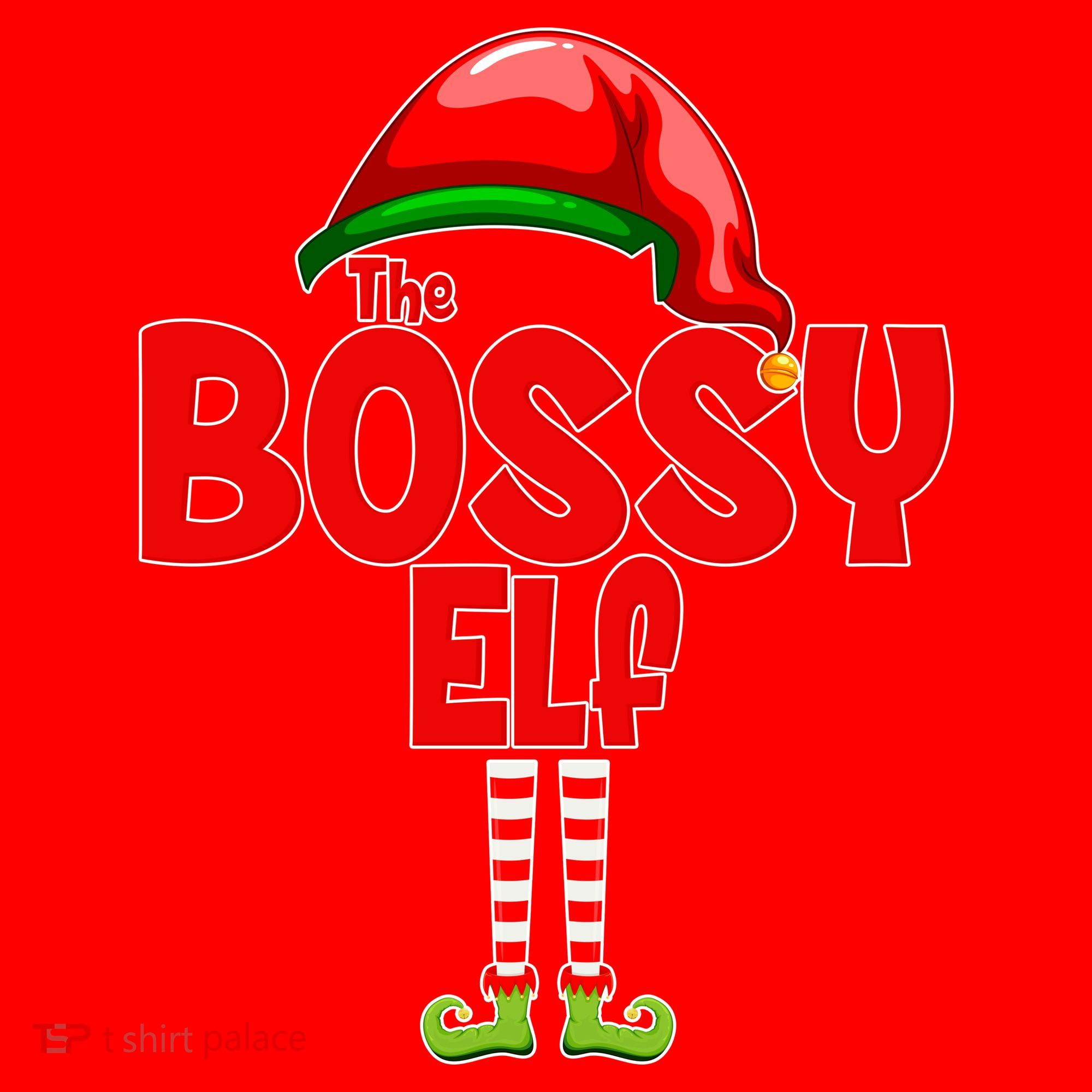 The Bossy Elf Matching Christmas Santa Hat