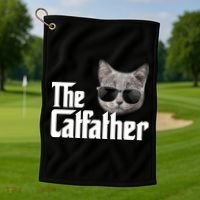 The Catfather Cool Movie Parody For Dads Golf Towel thumb 1