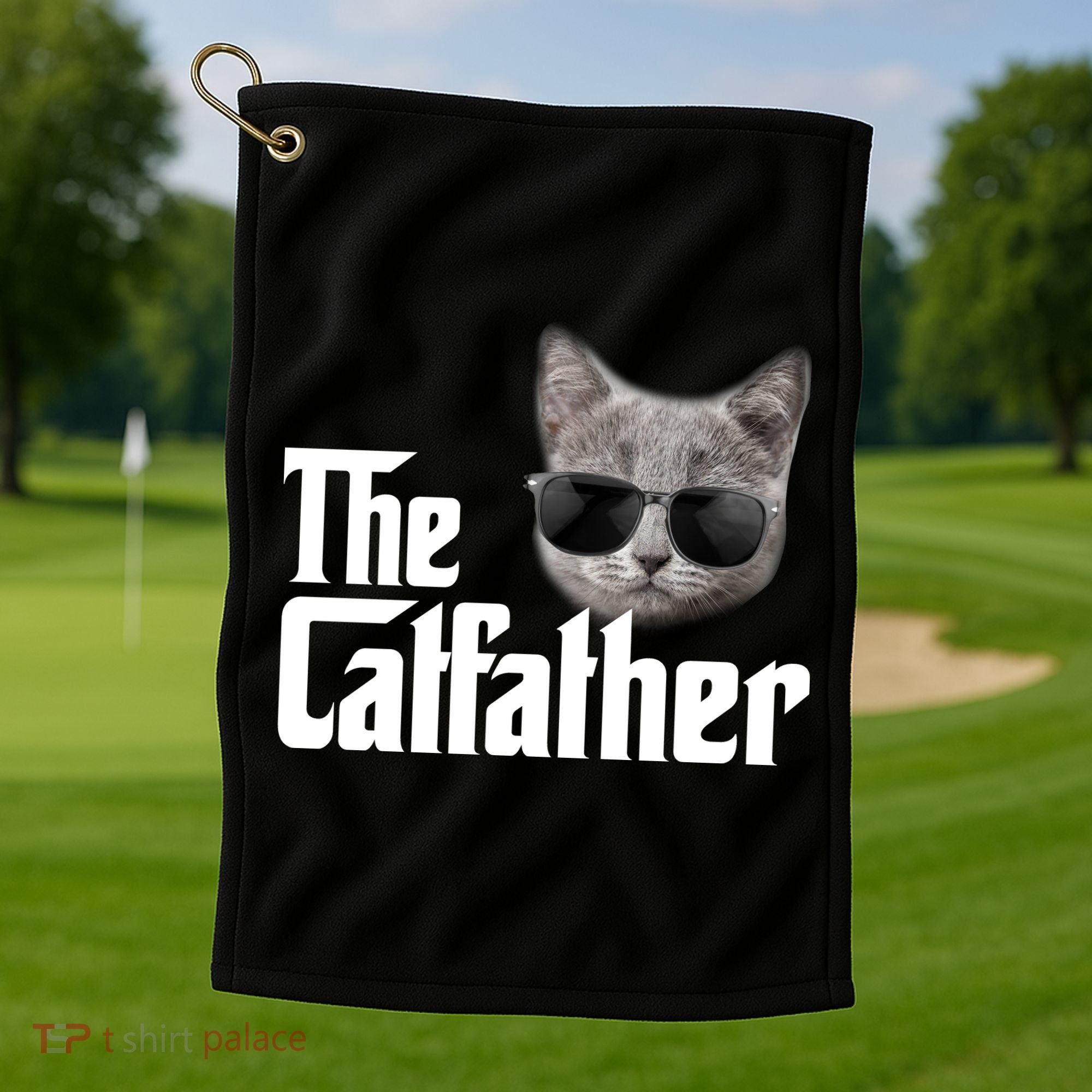 The Catfather Cool Movie Parody For Dads Golf Towel