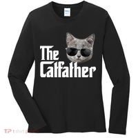 The Catfather Cool Movie Parody For Dads Women's Long Sleeve Shirt thumb 0