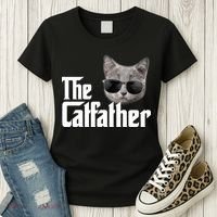 The Catfather Cool Movie Parody For Dads Women's T-Shirt thumb 3