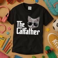 The Catfather Cool Movie Parody For Dads Kids T-Shirt thumb 3