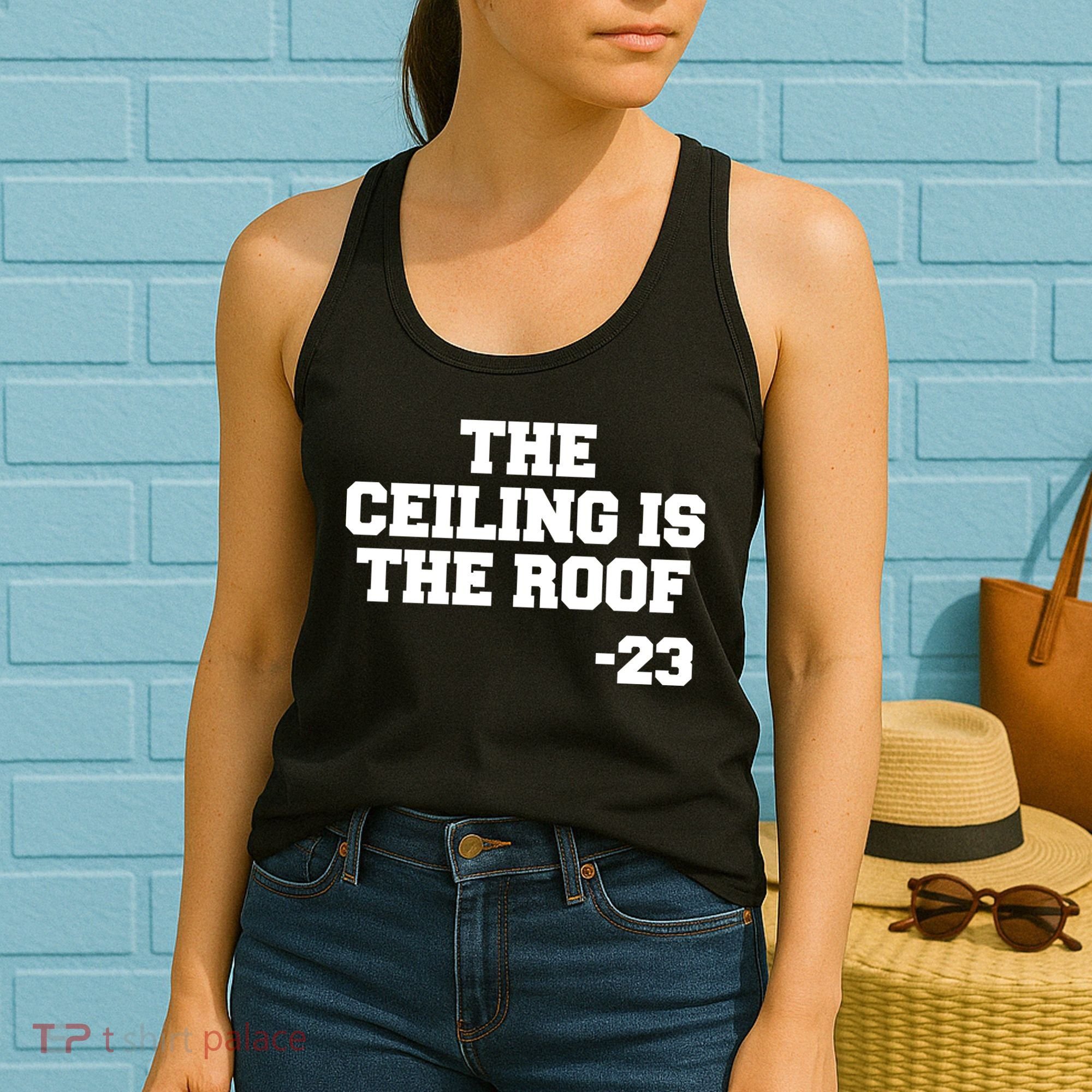 The Ceiling is the Roof 23 MJ College Text Women's Tank Top
