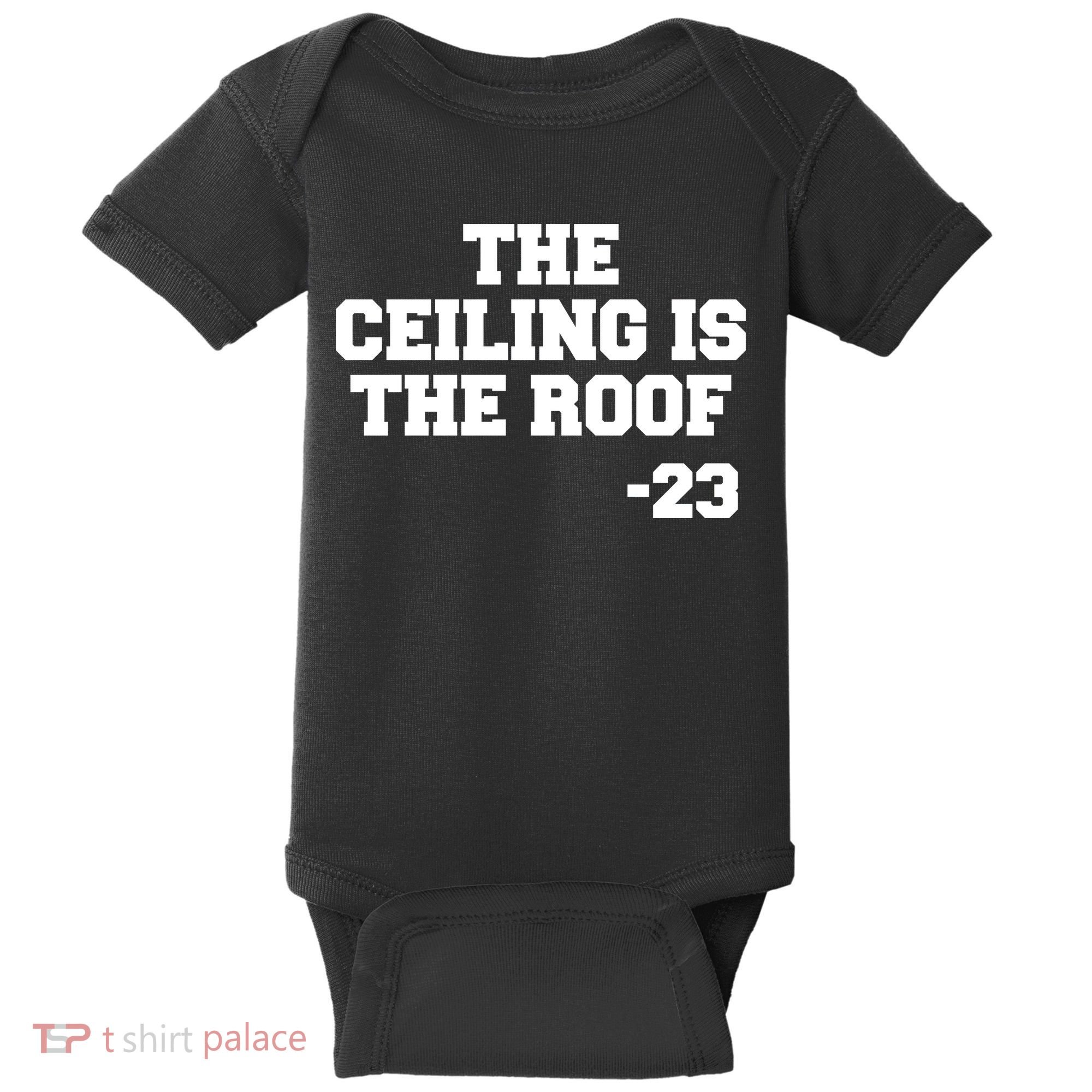 The Ceiling is the Roof 23 MJ College Text Baby Bodysuit