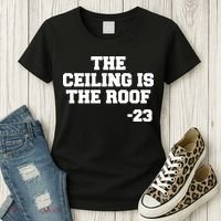 The Ceiling is the Roof 23 MJ College Text Women's T-Shirt thumb 3