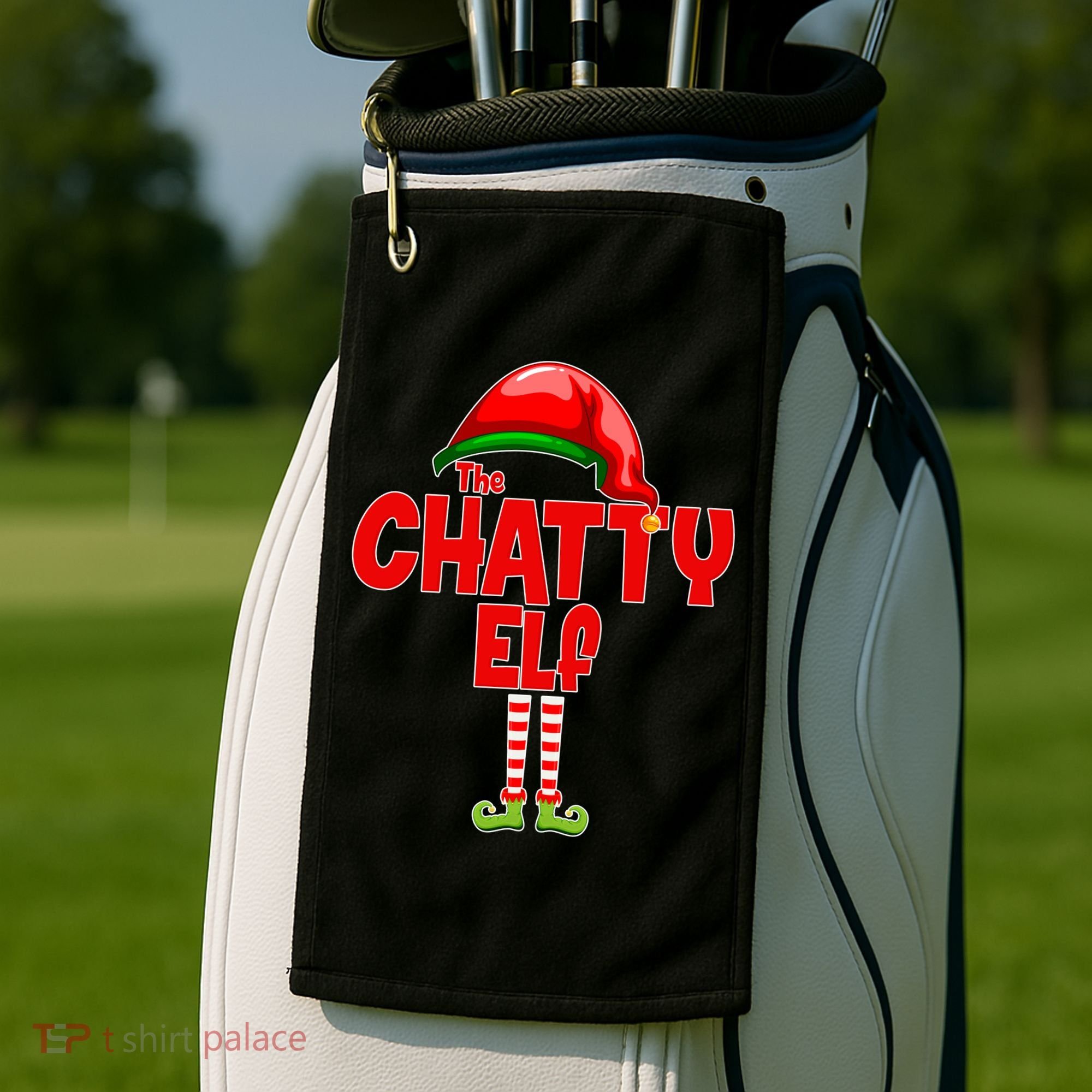 The Chatty Elf Christmas Golf Towel
