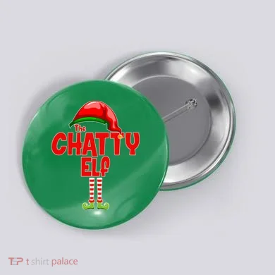 The Chatty Elf Christmas Button