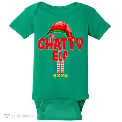 The Chatty Elf Christmas Baby Bodysuit
