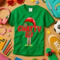 The Chatty Elf Christmas Kids T-Shirt thumb 3