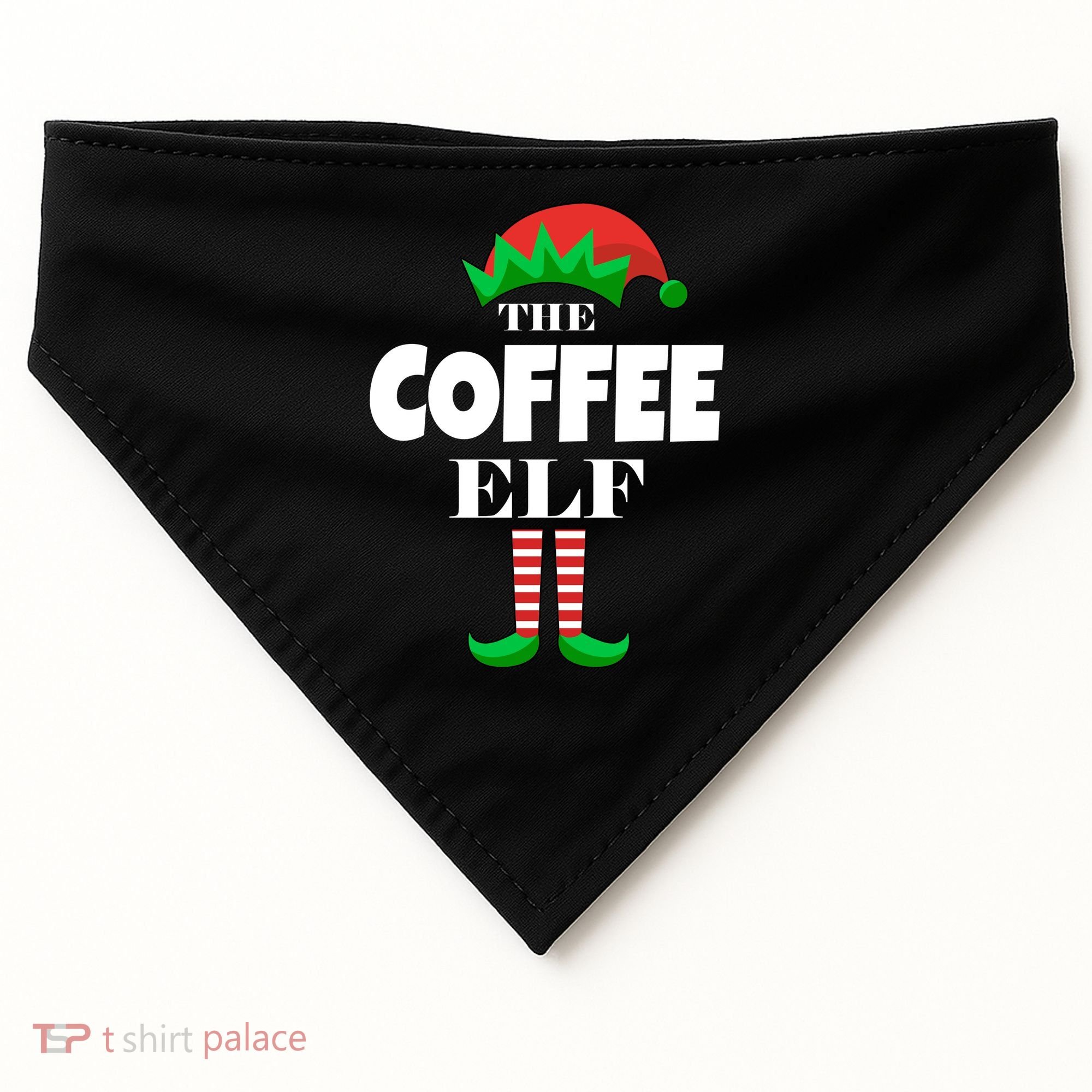 The Coffee Elf Family Matching Christmas USA-Made Doggie Bandana