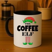 The Coffee Elf Family Matching Christmas Coffee Mug thumb 4