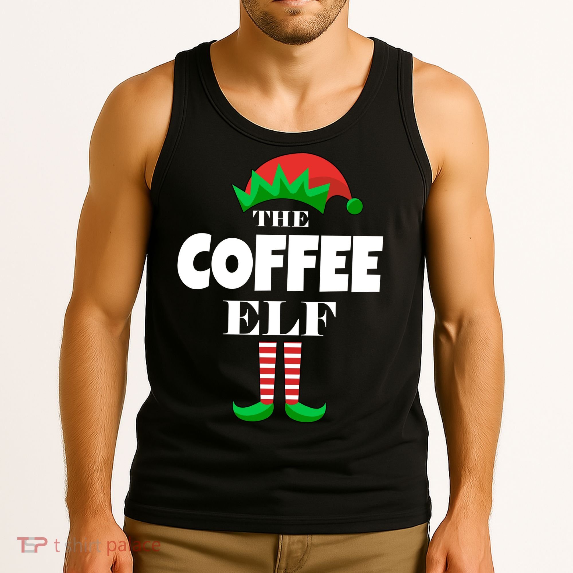 The Coffee Elf Family Matching Christmas Tank Top