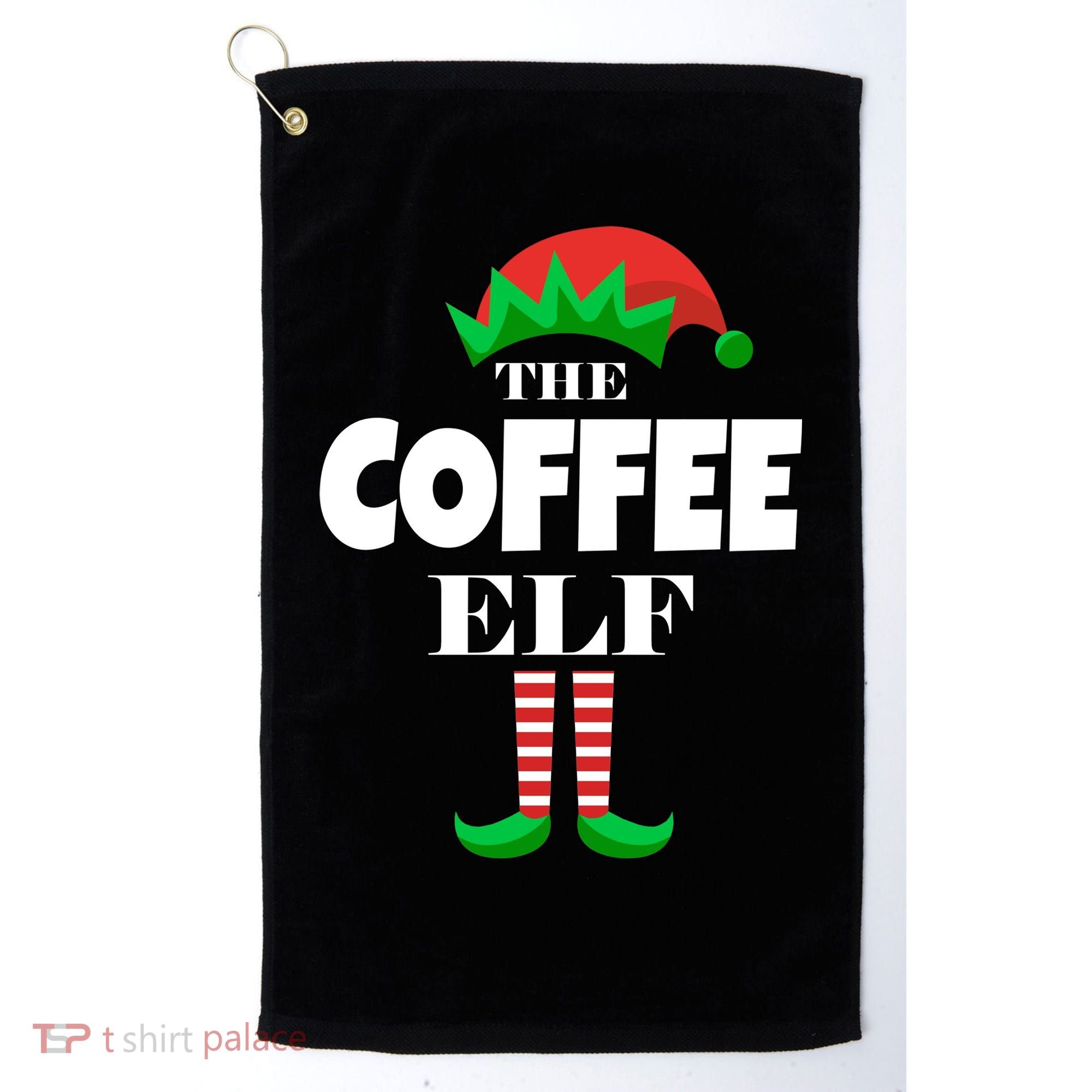 The Coffee Elf Family Matching Christmas Golf Towel