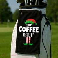 The Coffee Elf Family Matching Christmas Golf Towel thumb 2