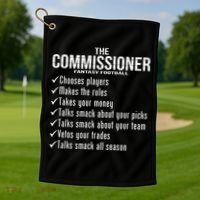 The Commissioner Fantasy Football  Golf Towel thumb 1