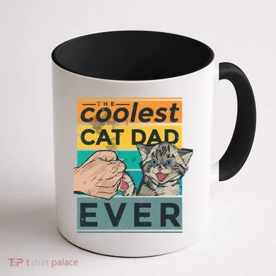 The Coolest Cat Dad Ever Coffee Mug back