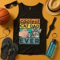 The Coolest Cat Dad Ever Tank Top thumb 4