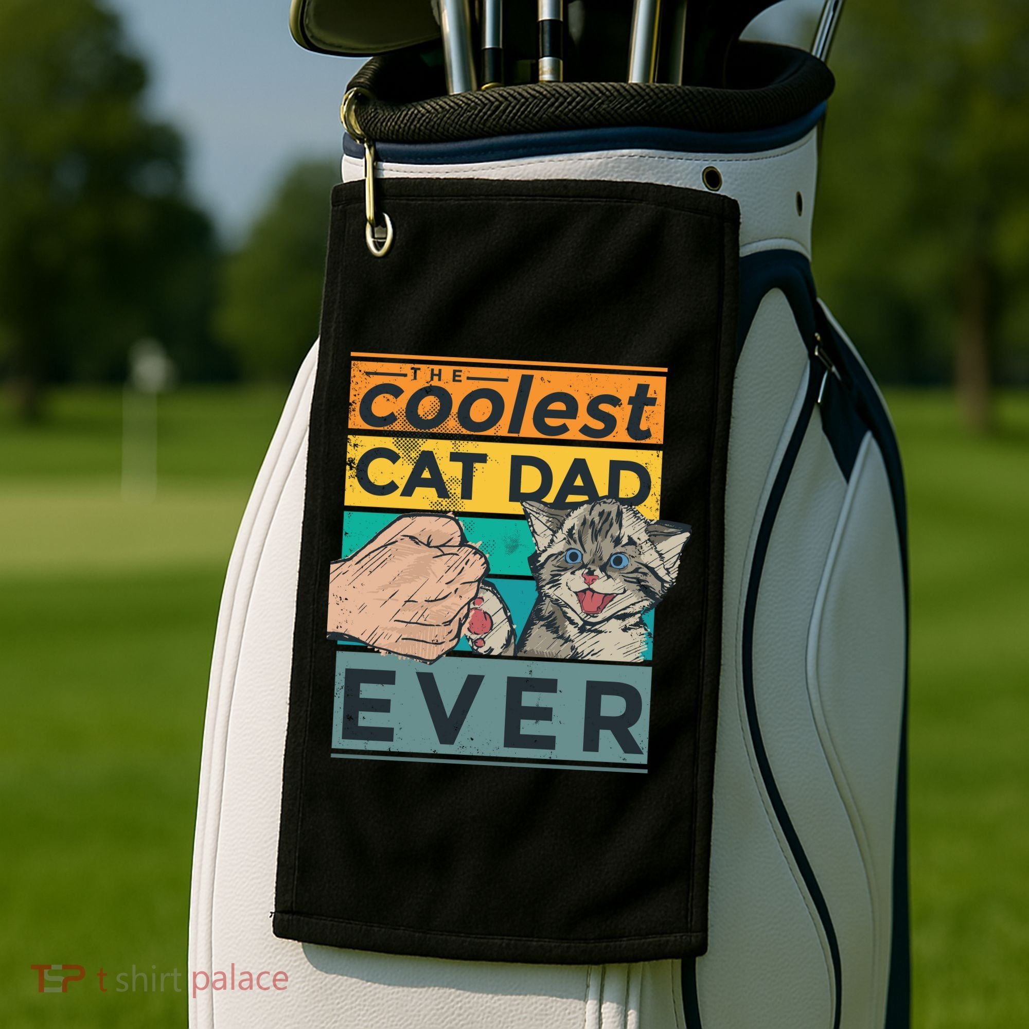 The Coolest Cat Dad Ever Golf Towel
