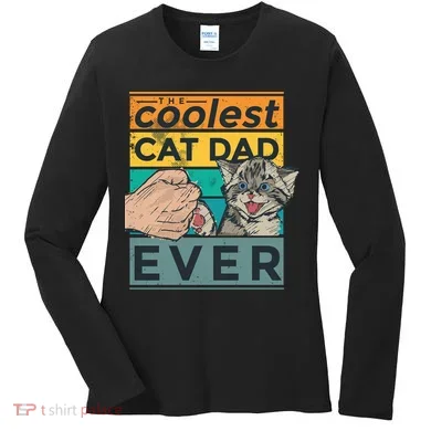 The Coolest Cat Dad Ever Women's Long Sleeve Shirt