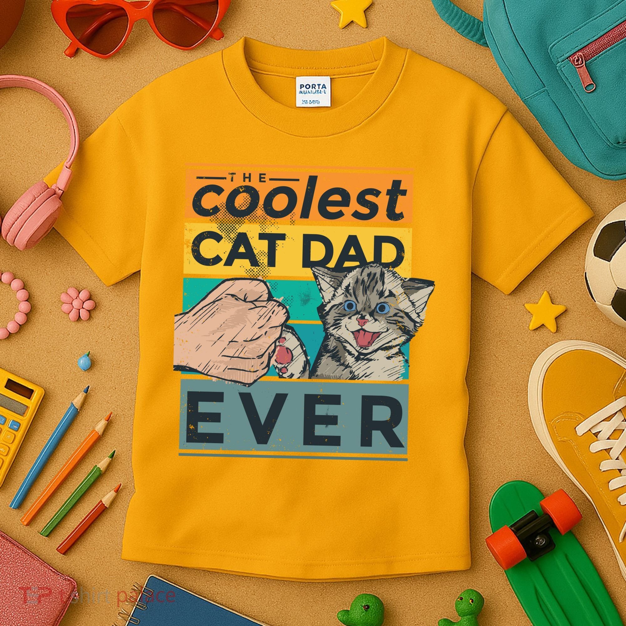 The Coolest Cat Dad Ever Kids T-Shirt