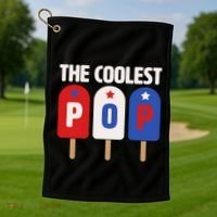 The Coolest Pop Happy Father's Day Popsicles Golf Towel thumb 1