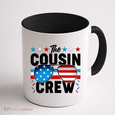 The Cousin Crew USA American Flag Coffee Mug back