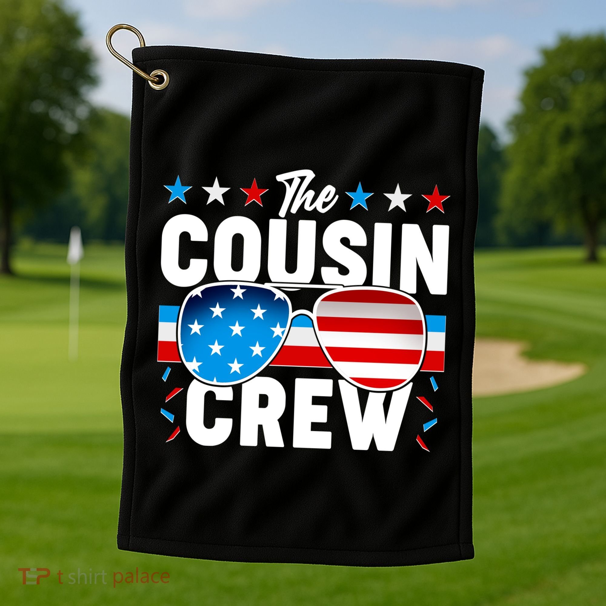 The Cousin Crew USA American Flag Golf Towel