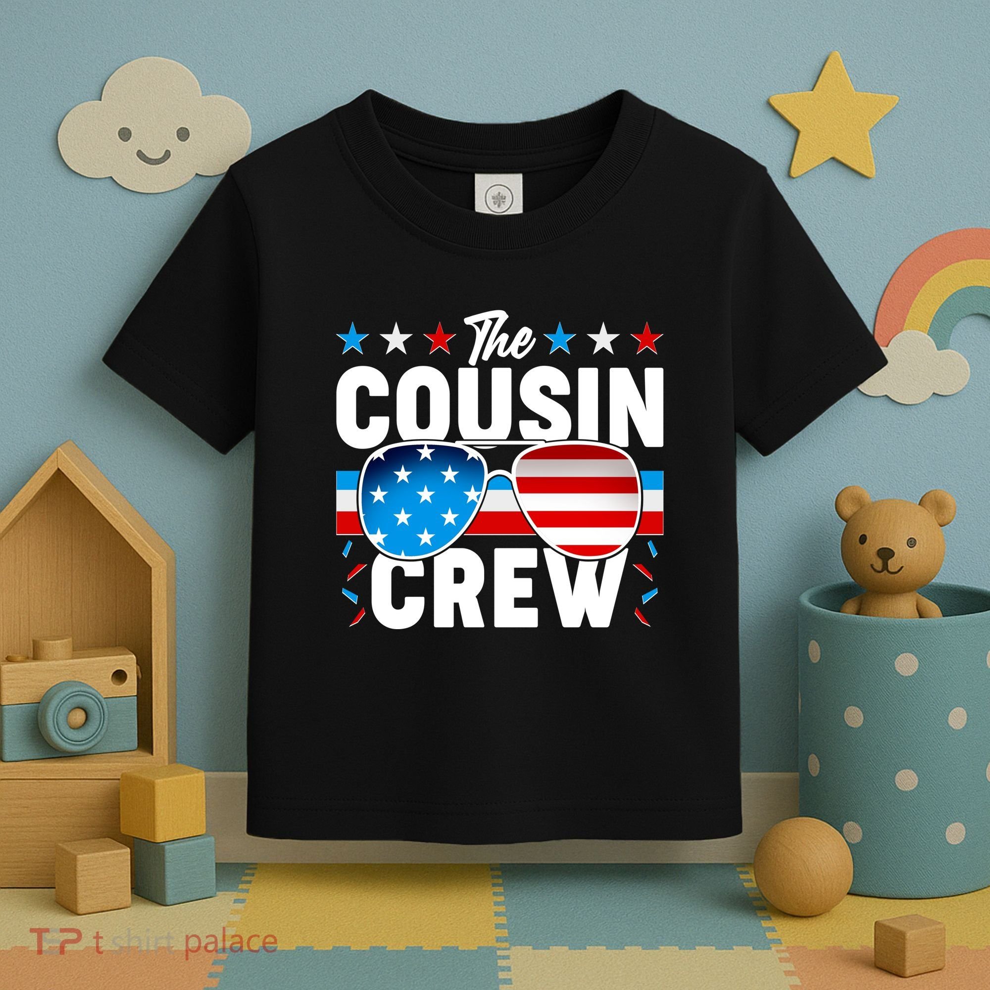 The Cousin Crew USA American Flag Toddler T-Shirt