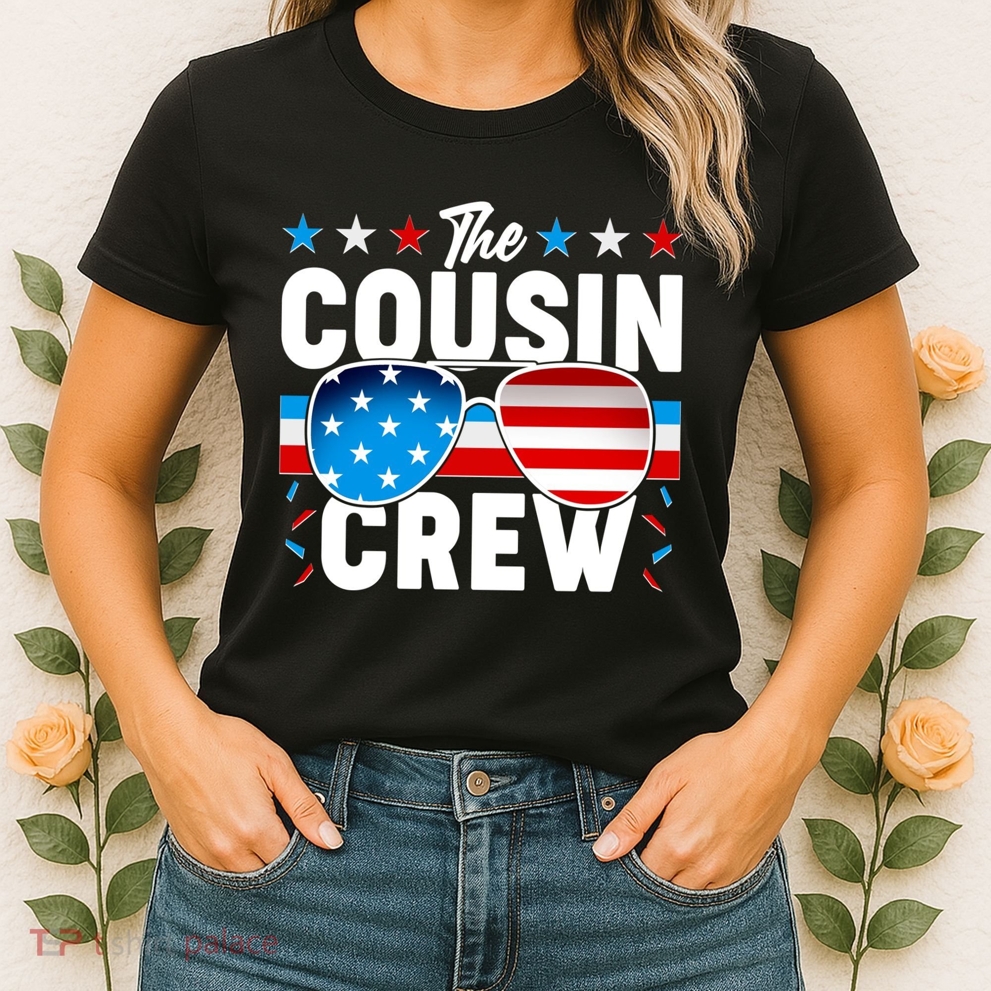 The Cousin Crew USA American Flag Women's T-Shirt