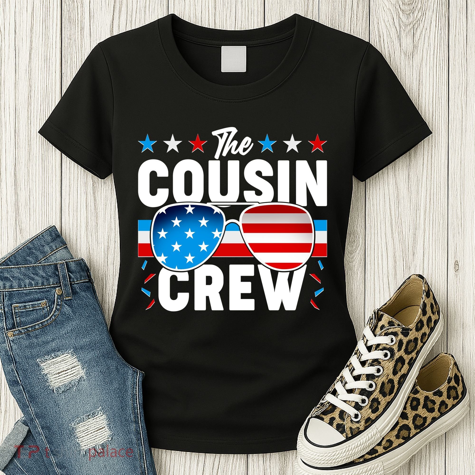 The Cousin Crew USA American Flag Women's T-Shirt