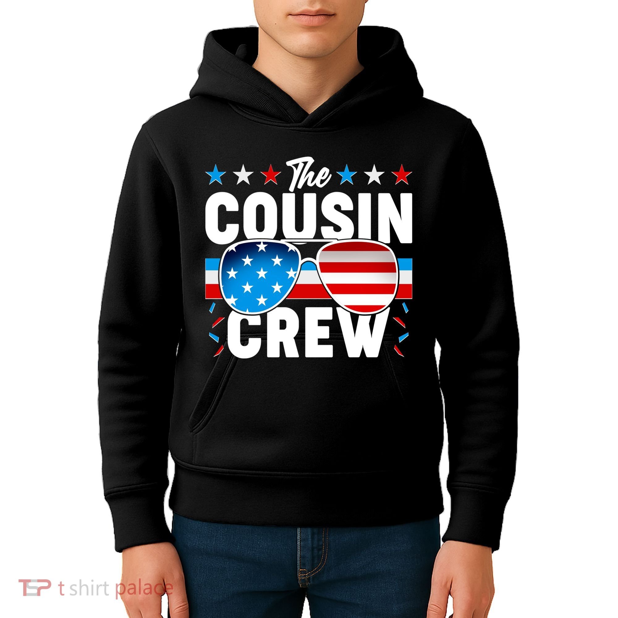 The Cousin Crew USA American Flag Kids Hoodie