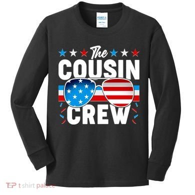 The Cousin Crew USA American Flag Kids Long Sleeve Shirt