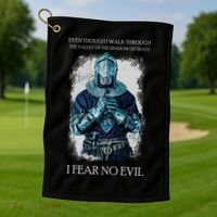 The Crusader Fear No Evil Golf Towel thumb 1