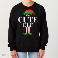 The Cute Elf Family Matching Christmas Women's Sweatshirt thumb 0