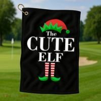 The Cute Elf Family Matching Christmas Golf Towel thumb 1
