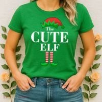 The Cute Elf Family Matching Christmas Women's T-Shirt thumb 2