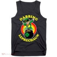 The Dabbing Leprechaun Irish Rainbow Dab St. Patrick's Day Tank Top thumb 0